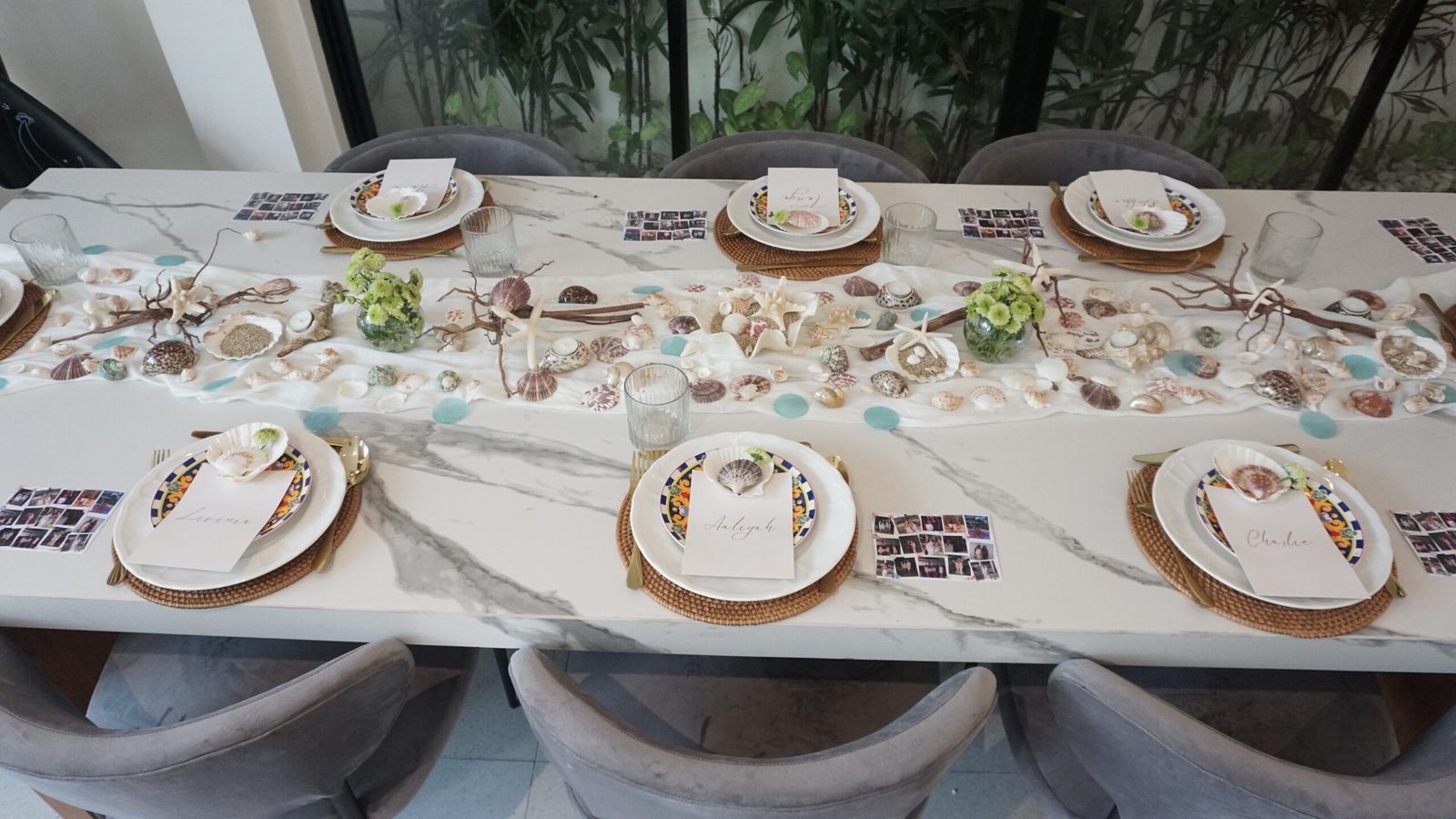 Elegant table decor at a Bali wedding reception
