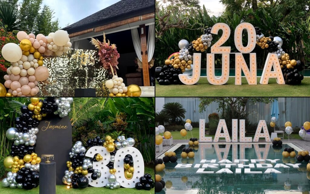 Premium modern luxe decor package by Bali Bartender Hire